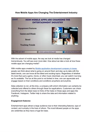 how mobile apps are changing the entertainment