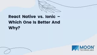 react native vs ionic which one is better and why