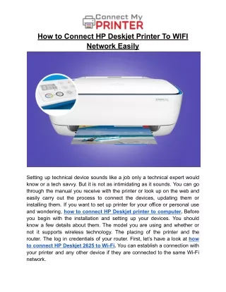 how to connect hp deskjet printer to wifi network