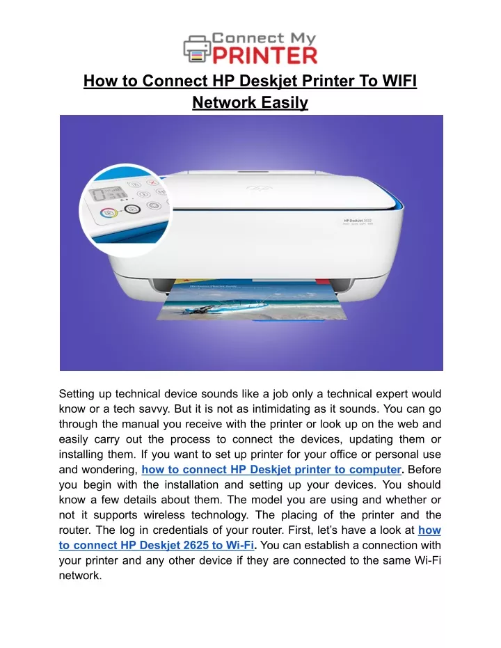 how to connect hp deskjet printer to wifi network