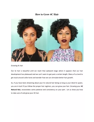 how to grow 4c hair