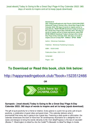 [read ebook] Today Is Going to Be a Great Day! Page-A-Day Calendar 2022 365 days