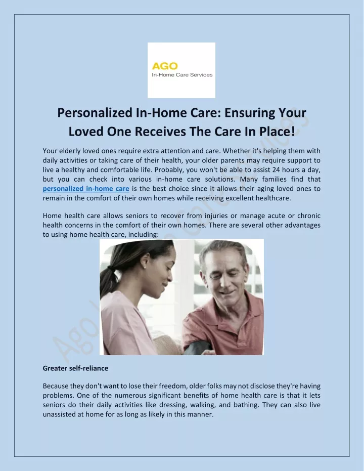 personalized in home care ensuring your loved