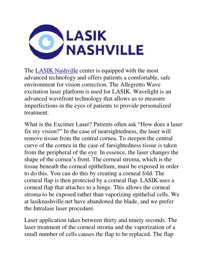 the lasik nashville center is equipped with