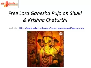 free lord ganesha puja on shukl krishna chaturthi