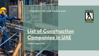 List of Construction Companies in UAE