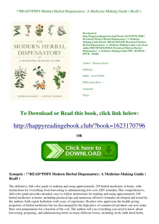 !^READ*PDF$ Modern Herbal Dispensatory A Medicine-Making Guide ( ReaD )