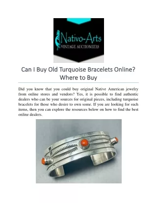 Can I Buy Old Turquoise Bracelets Online-Where to Buy