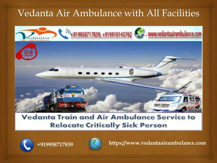 vedanta air ambulance with all facilities