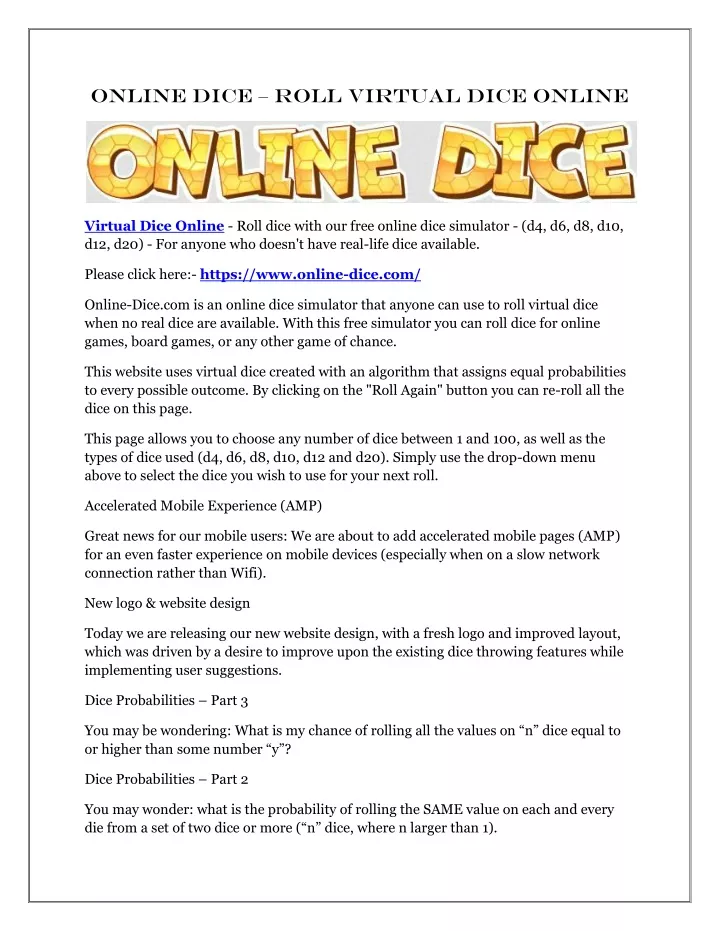 online dice roll virtual dice online