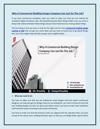 Why A Commercial Building Design Company Can Just Do The Job?
