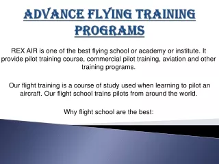 Advance Flying Training Programs