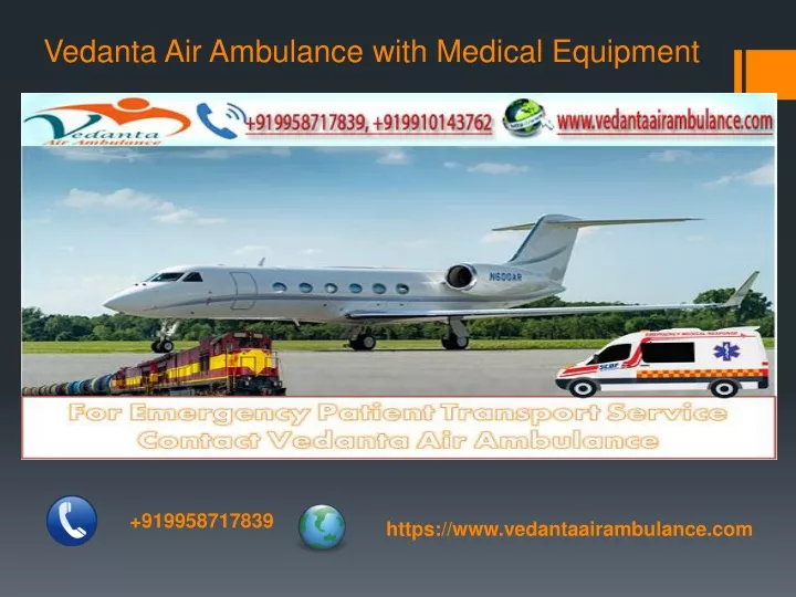 vedanta air ambulance with medical equipment