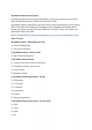 slip additives market growth analysis