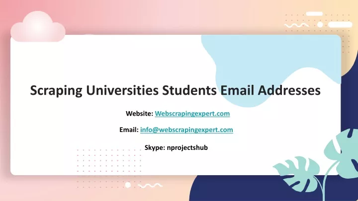 scraping universities students email addresses