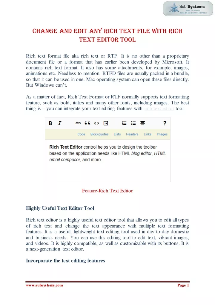 change and edit any rich text file with rich text