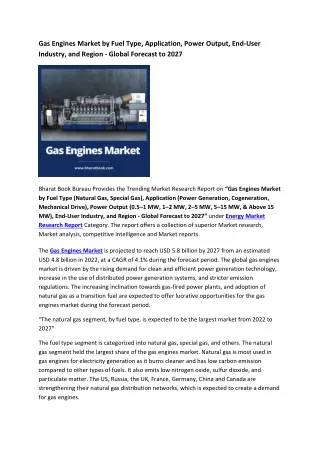 gas engines market by fuel type application power