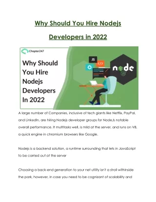 Why should you hire nodejs developers in 2022