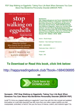 PDF Stop Walking on Eggshells Taking Your Life Back When Someone You Care About