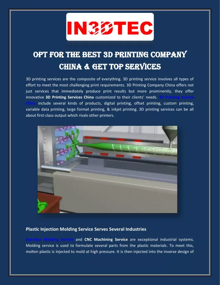 opt for the best 3d printing company