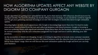 how algorithm updates affect any website by digiorm seo company gurgaon
