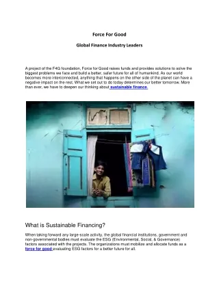 Global Finance Industry Leaders
