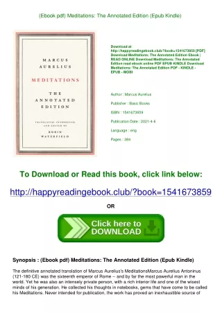 (Ebook pdf) Meditations The Annotated Edition (Epub Kindle)