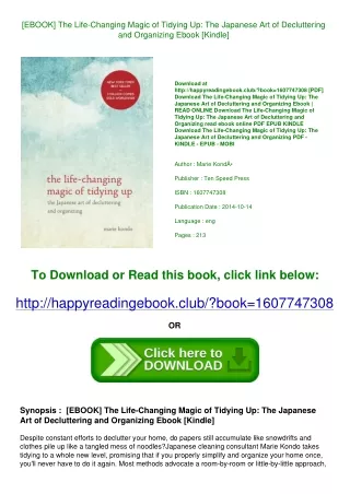 <READ> [EBOOK] The Life-Changing Magic of Tidying Up The Japanese Art of Declutt