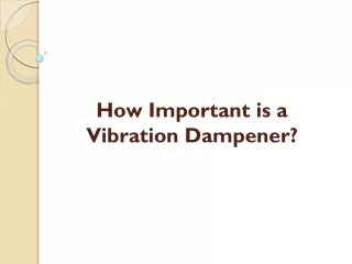 How Important is a Vibration Dampener?
