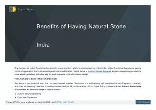 Benefits of Having Natural Stone India