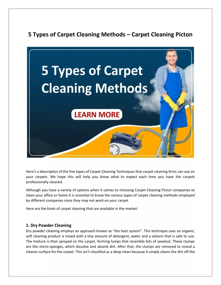 5 types of carpet cleaning methods carpet