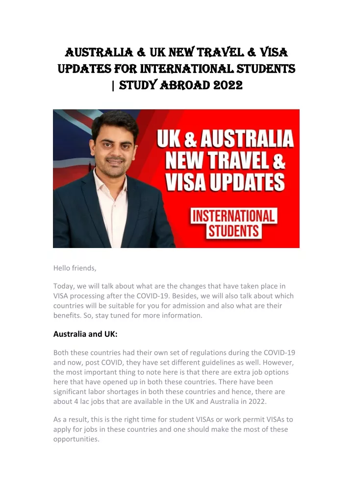 australia australia uk updates updates for study