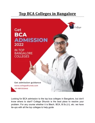 Top BCA Colleges in Bangalore