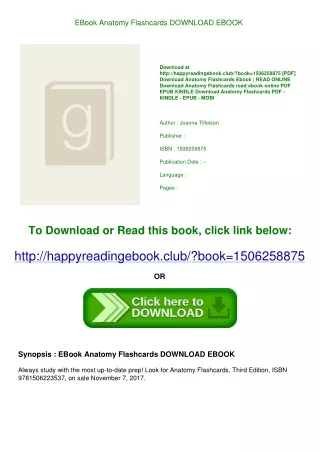 EBook Anatomy Flashcards DOWNLOAD EBOOK