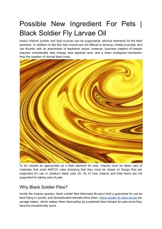 Black Soldier Fly Larvae Oil_ A Possible New Ingredient For Pig Diets