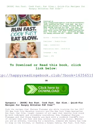 [BOOK] Run Fast. Cook Fast. Eat Slow. Quick-Fix Recipes for Hangry Athletes Pdf