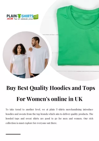 Buy Best Quality Hoodies and Tops For Women's online in UK