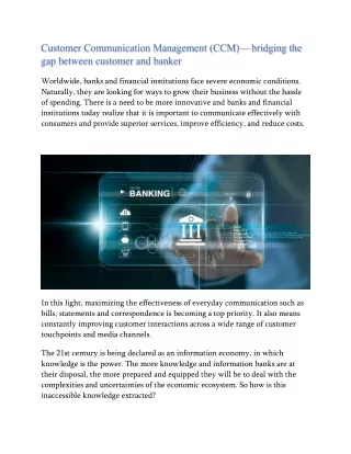 customer communication management ccm bridging
