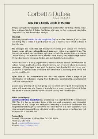 why buy a family condo in queens