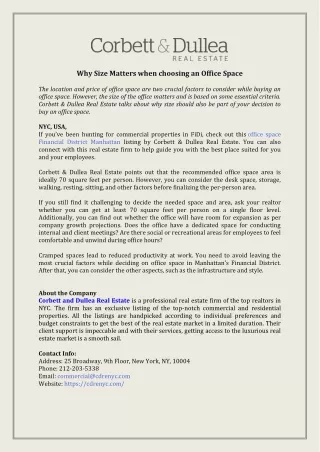 why size matters when choosing an office space