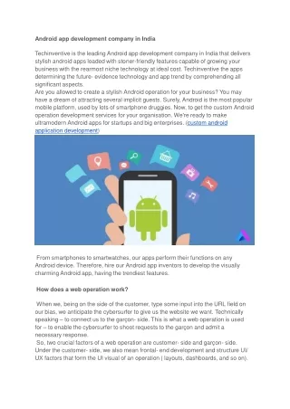 android app development company in india