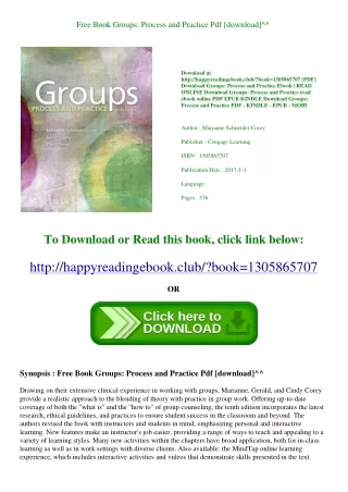 Free Book Groups Process and Practice Pdf [download]^^
