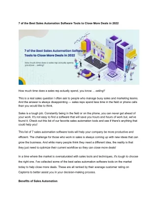 7 of the best sales automation software tools