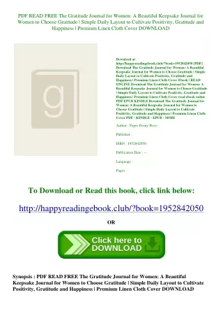PDF READ FREE The Gratitude Journal for Women A Beautiful Keepsake Journal for W