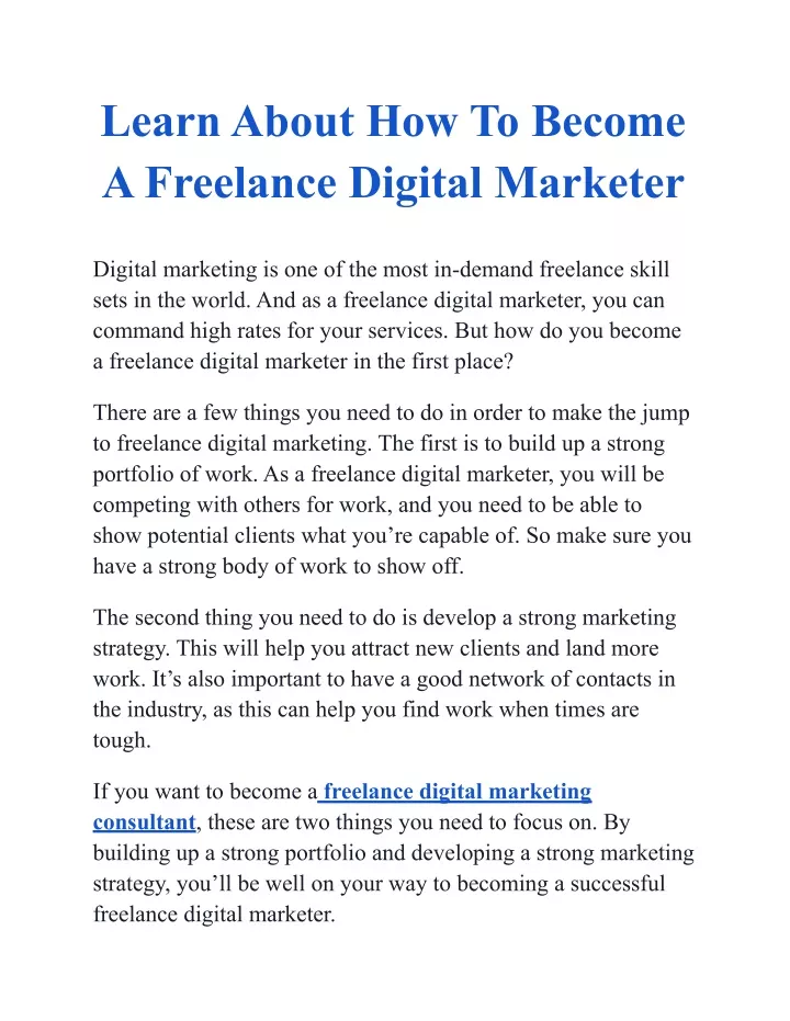 learn about how to become a freelance digital