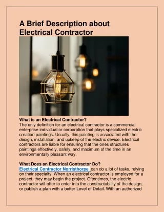 a brief description about electrical contractor
