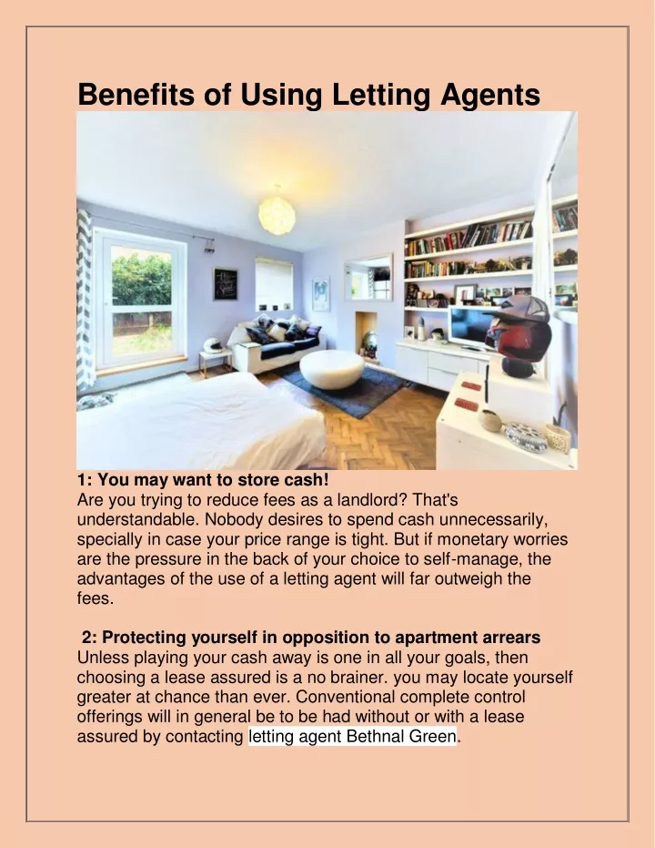 benefits of using letting agents