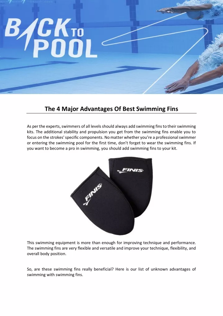 the 4 major advantages of best swimming fins