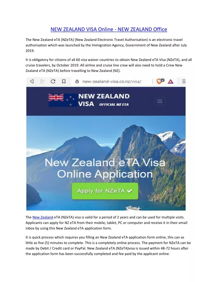 new zealand visa online new zealand office