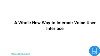 a whole new way to interact voice user interface